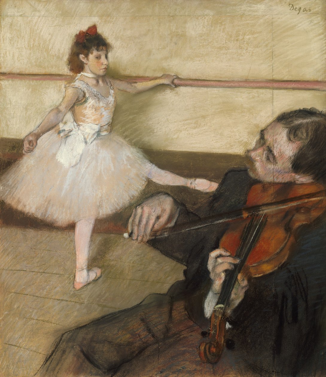 A lição de dança, c.1879 (pastel) de Edgar Degas