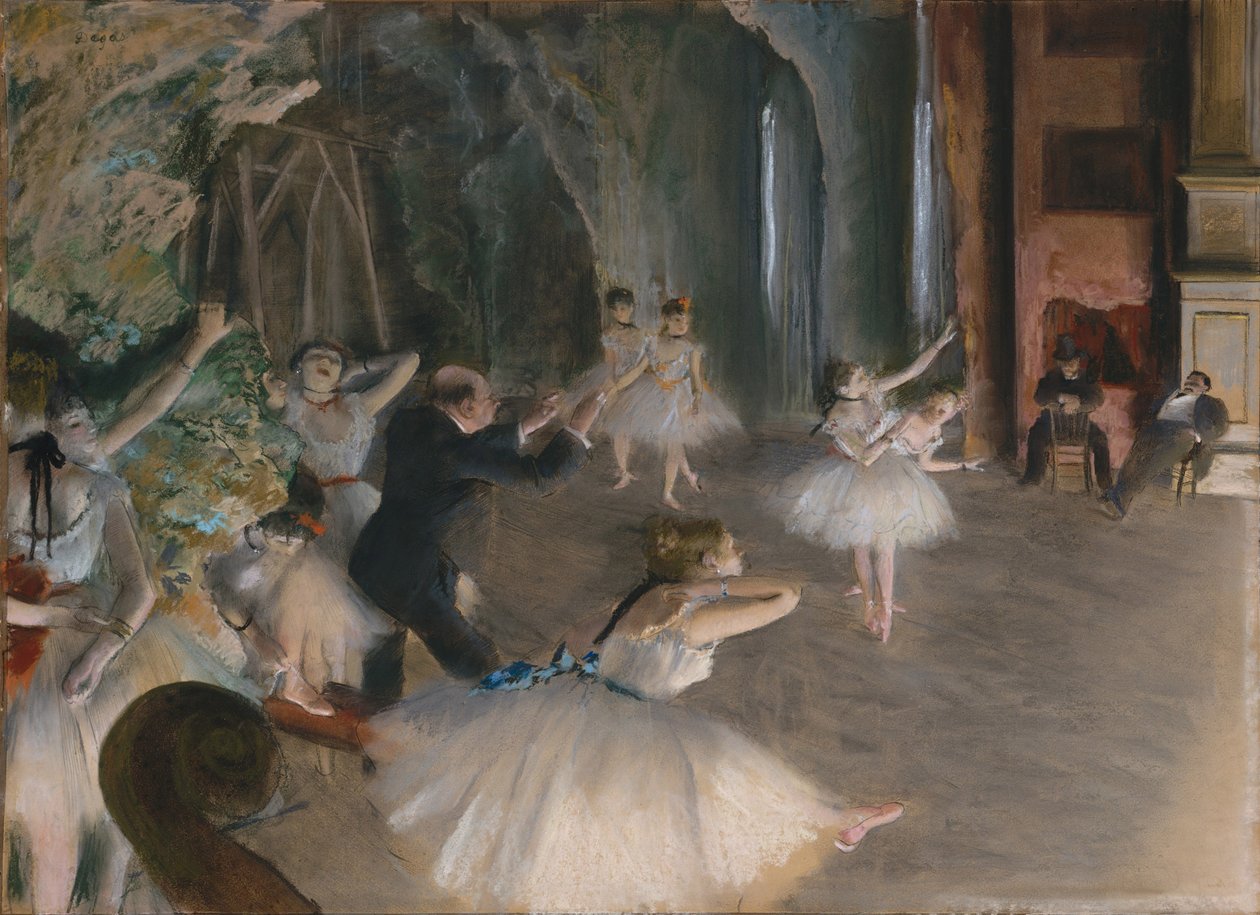 O ensaio do balé no palco, c.1878-79 (pastel sobre papel) de Edgar Degas