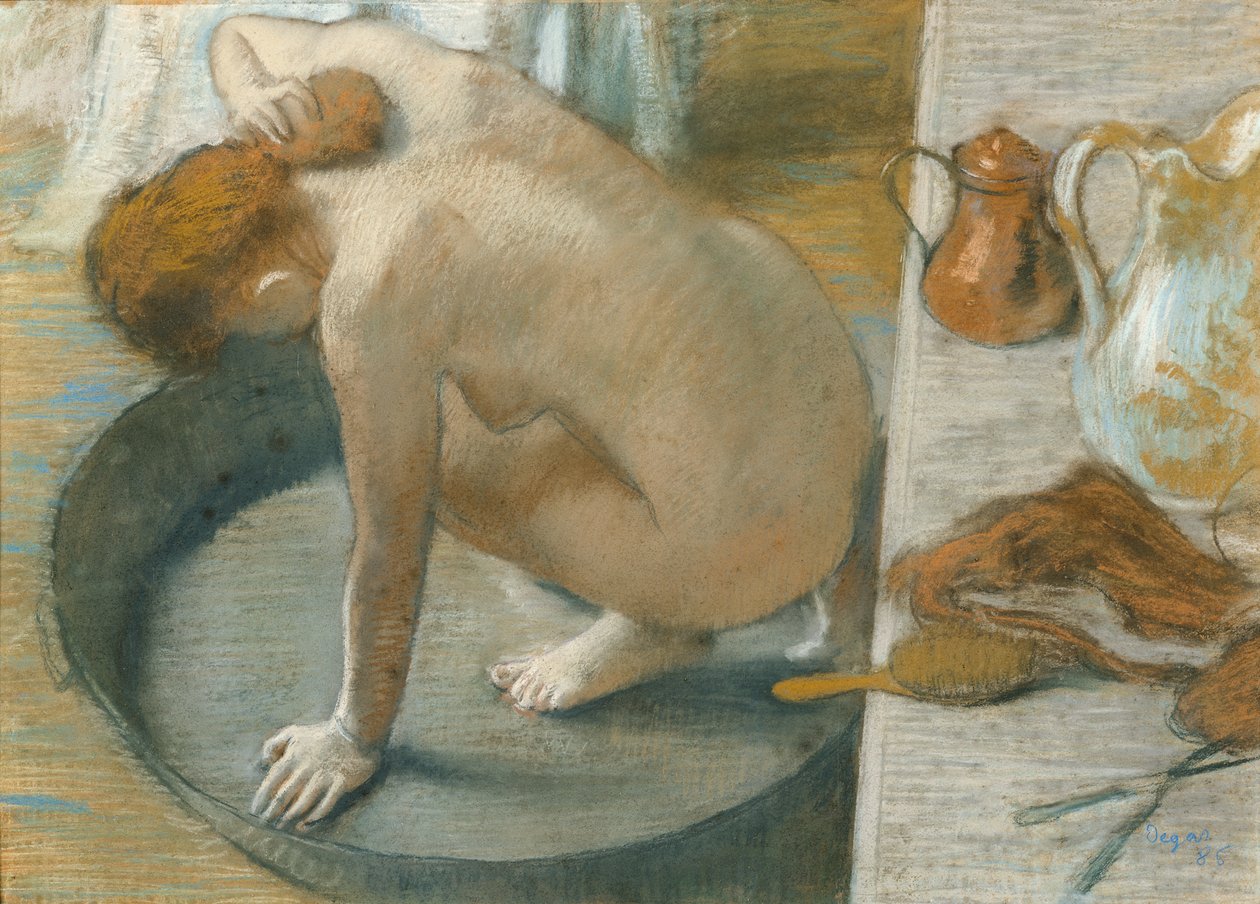 The Tub, 1886 (pastel no cartão) de Edgar Degas