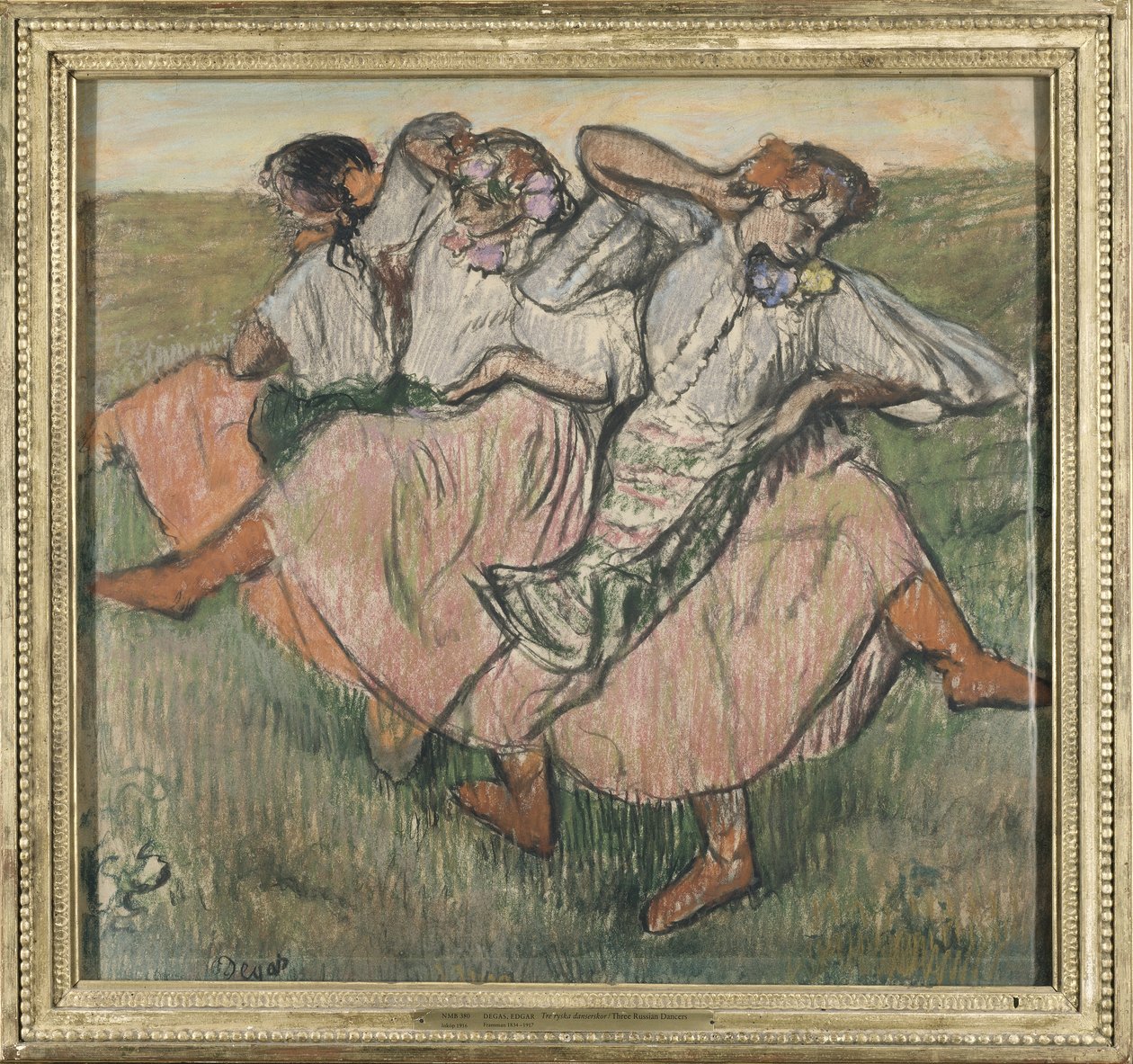 Três, russo, dançarinos de Edgar Degas