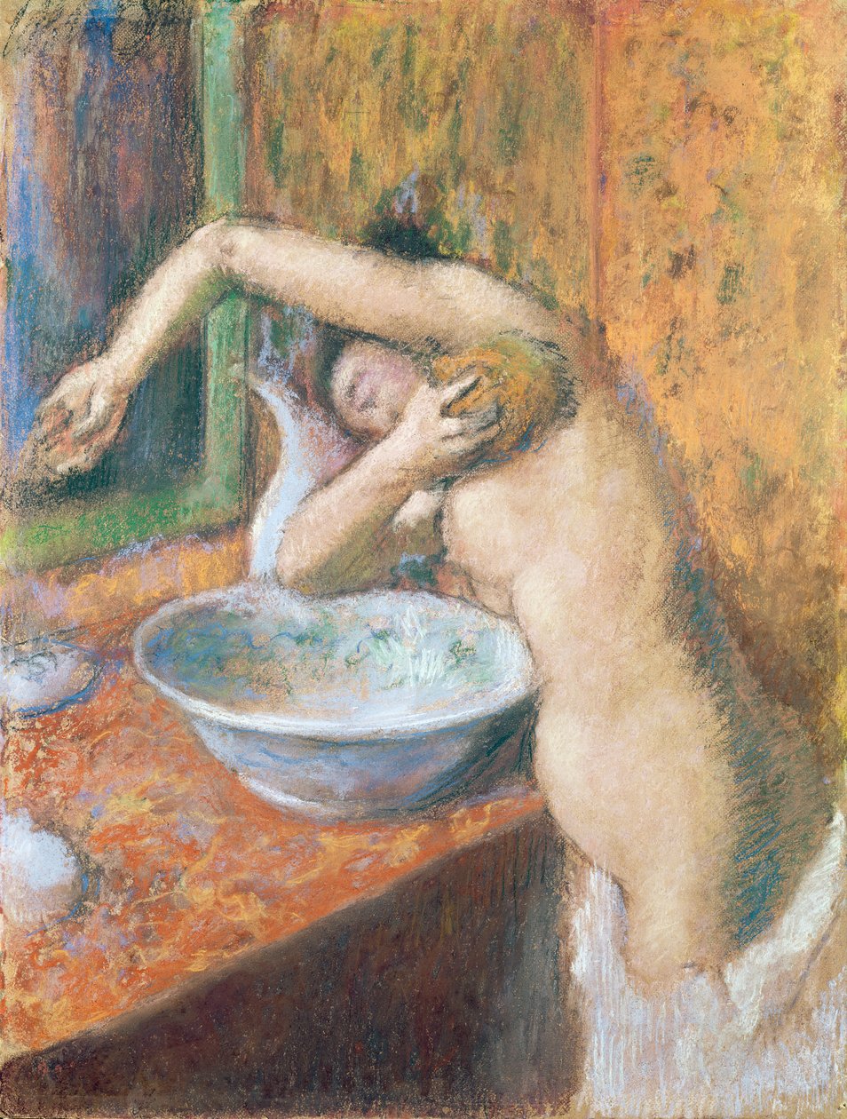 Mulher, lavando, mesma, (pastel) de Edgar Degas