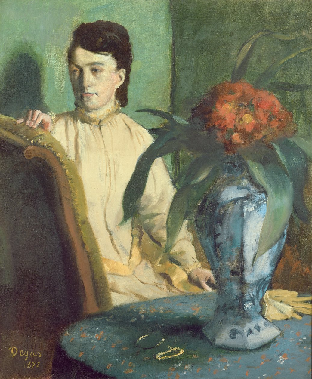 Mulher com o vaso oriental, 1872 de Edgar Degas