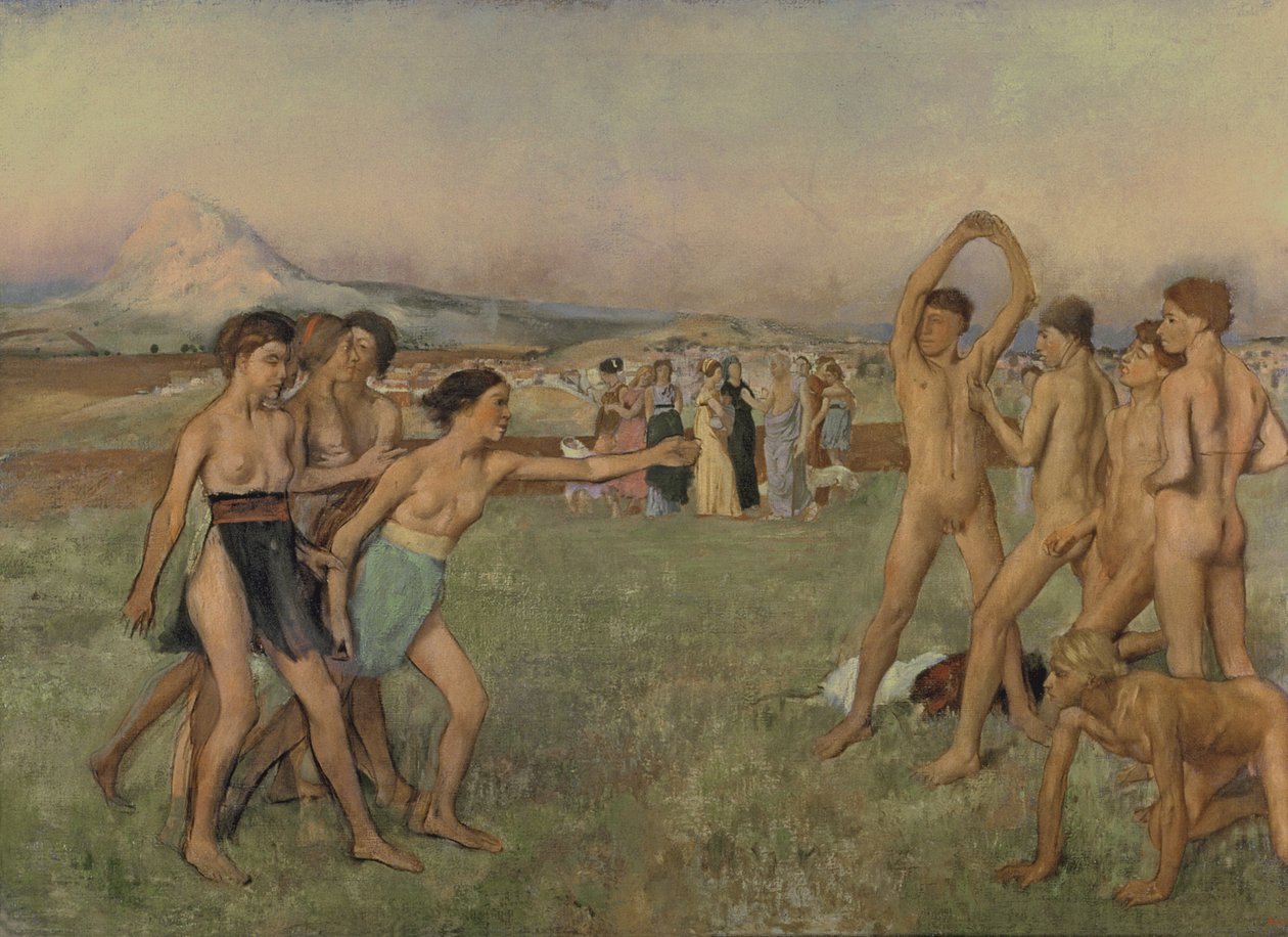 Jovens espartanos que exercitam, c.1860 de Edgar Degas