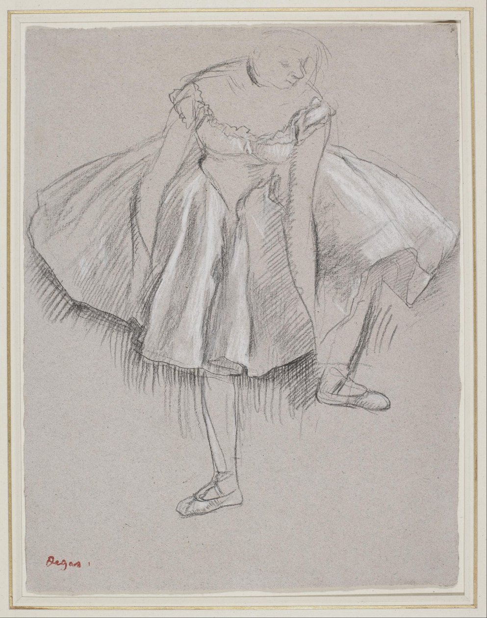 Dançarino, ajustar, dela, chinelo de Edgar Degas