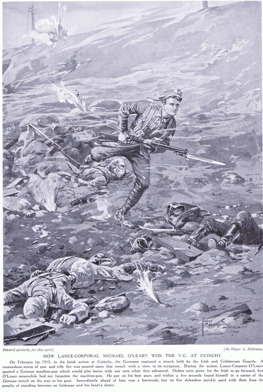 Como Lance Corporal O&39;Leary ganhou o VC na Clinchy em fevereiro de 1915 de Edgar Alfred Holloway