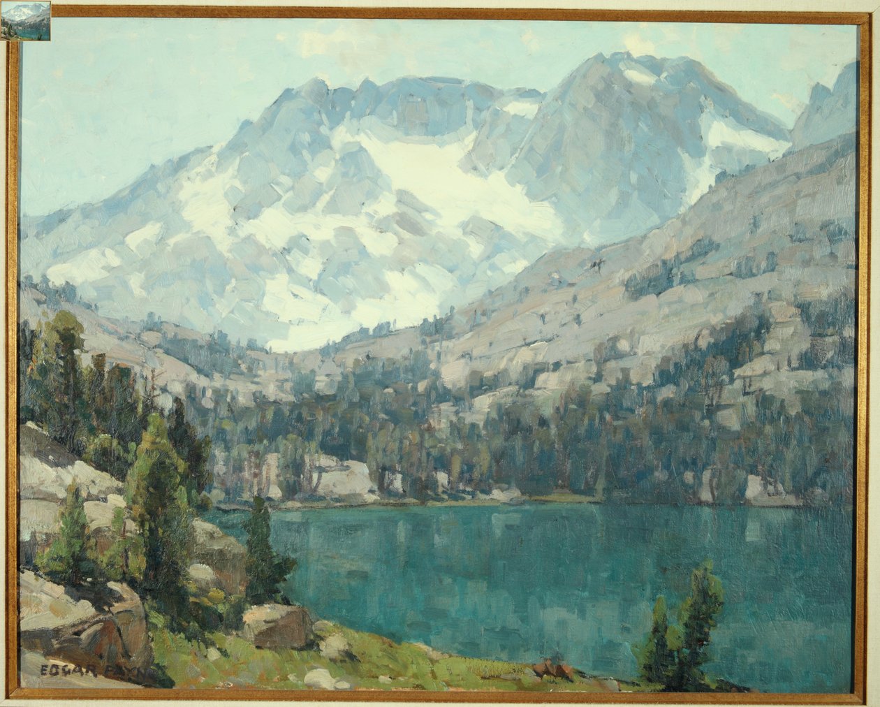 Lago Sierra (óleo sobre tela) de Edgar Alwin Payne