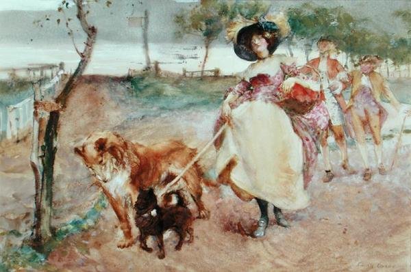 Um passeio vigoroso (aguarela e guache sobre lápis sobre papel) de Edgar Bundy