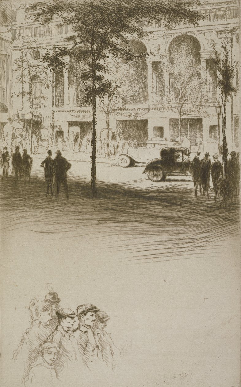 Uma praça da cidade, ilustração para 