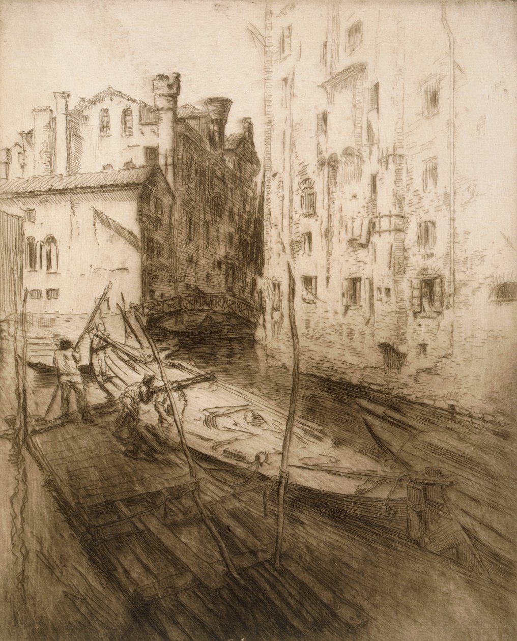 O Gueto Judeu em Veneza, 1906. de Edgar Chahine