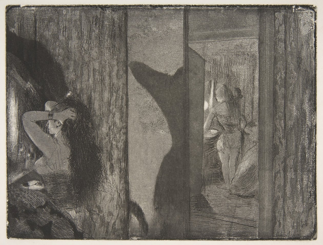 Atrizes em seus camarins, 1879-80. de Edgar Degas