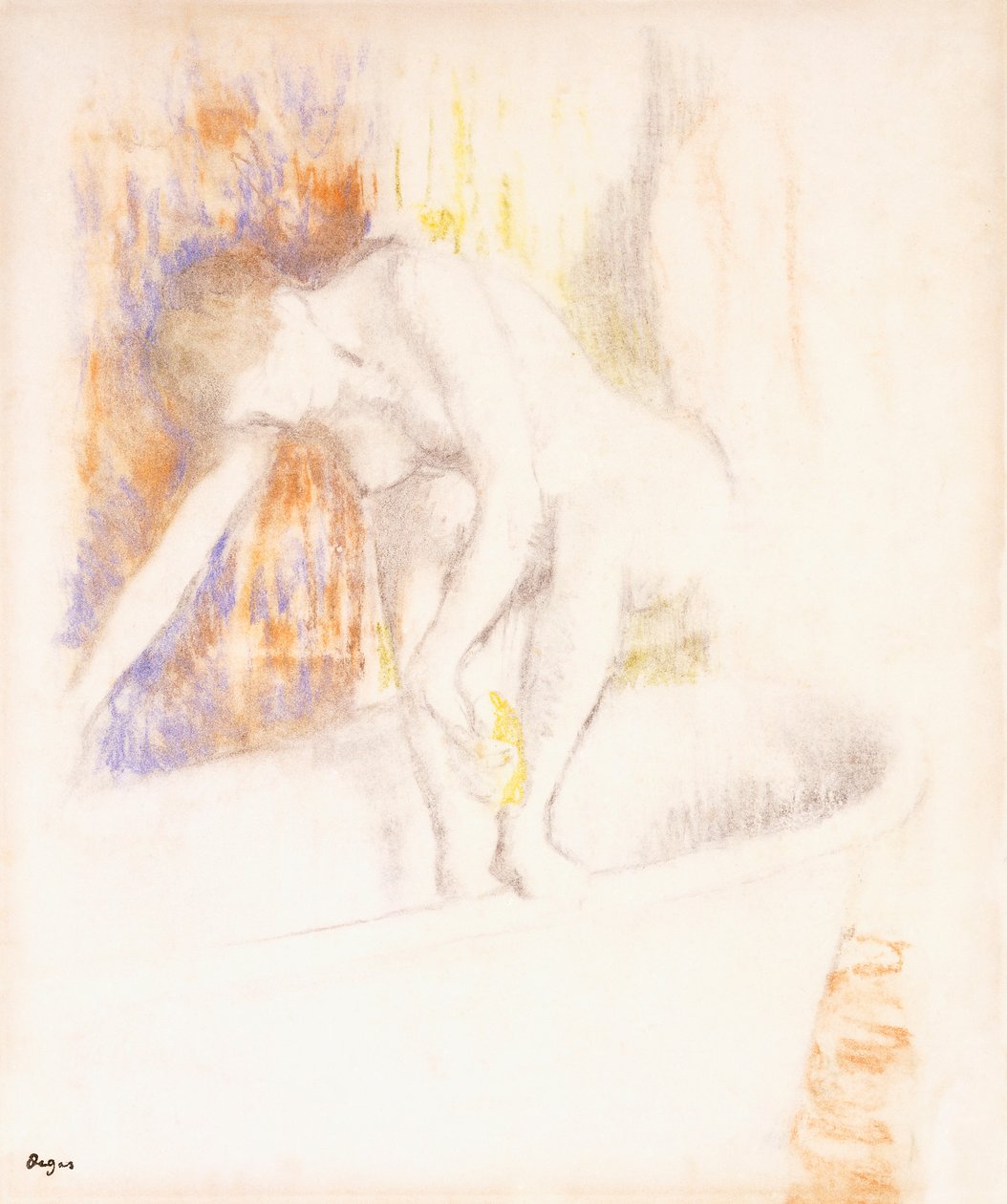 Depois do banho, 1890-1900 de Edgar Degas