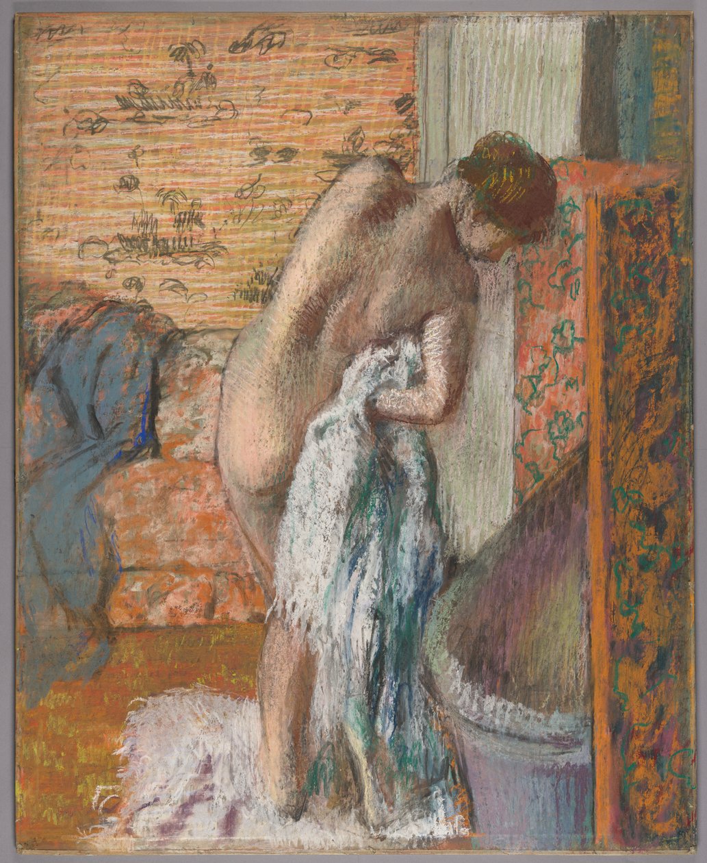 Depois do banho (Mulher a secar-se com a toalha) de Edgar Degas