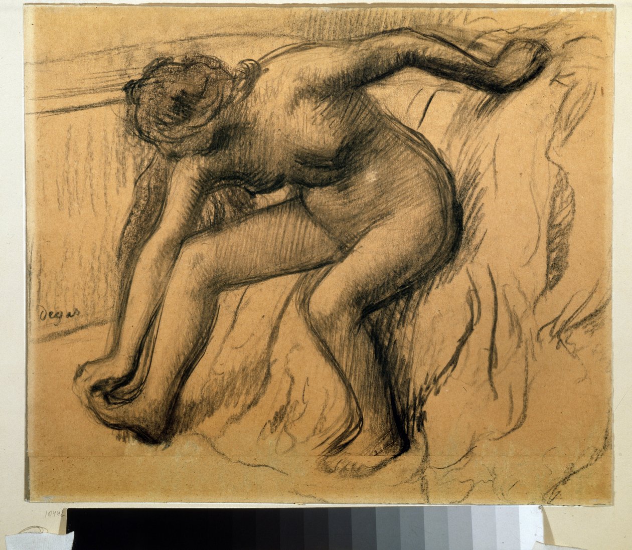 Após o banho. Desenho de Edgar Degas (1834-1917) de Edgar Degas