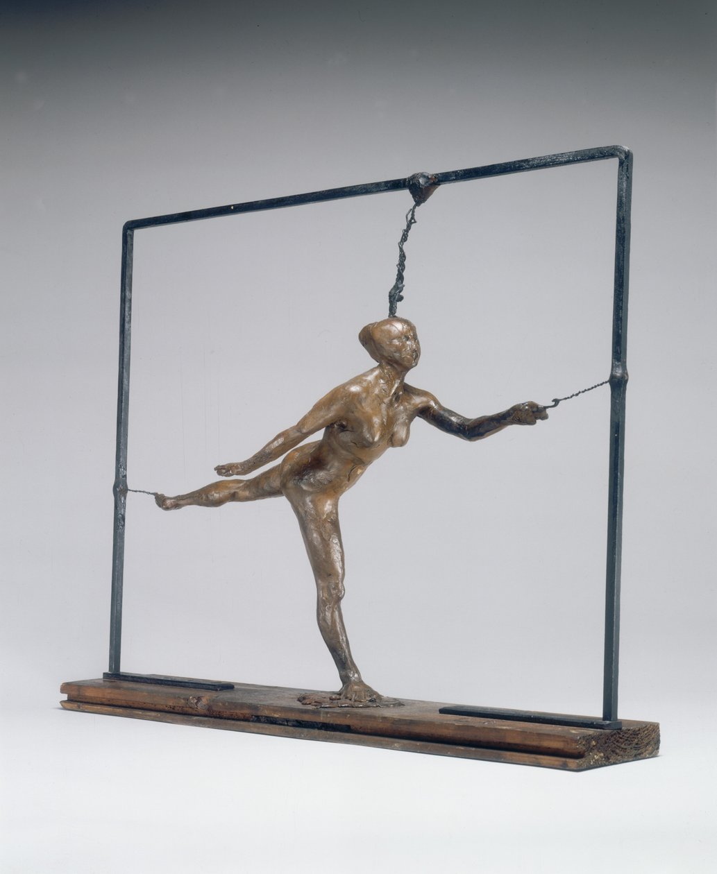 Arabesco sobre a perna direita, braço esquerdo na frente, c. 18851890. de Edgar Degas