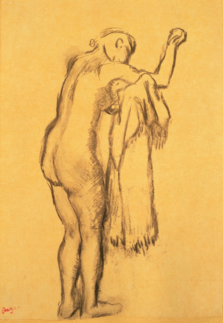 Bather Secar-se de Edgar Degas
