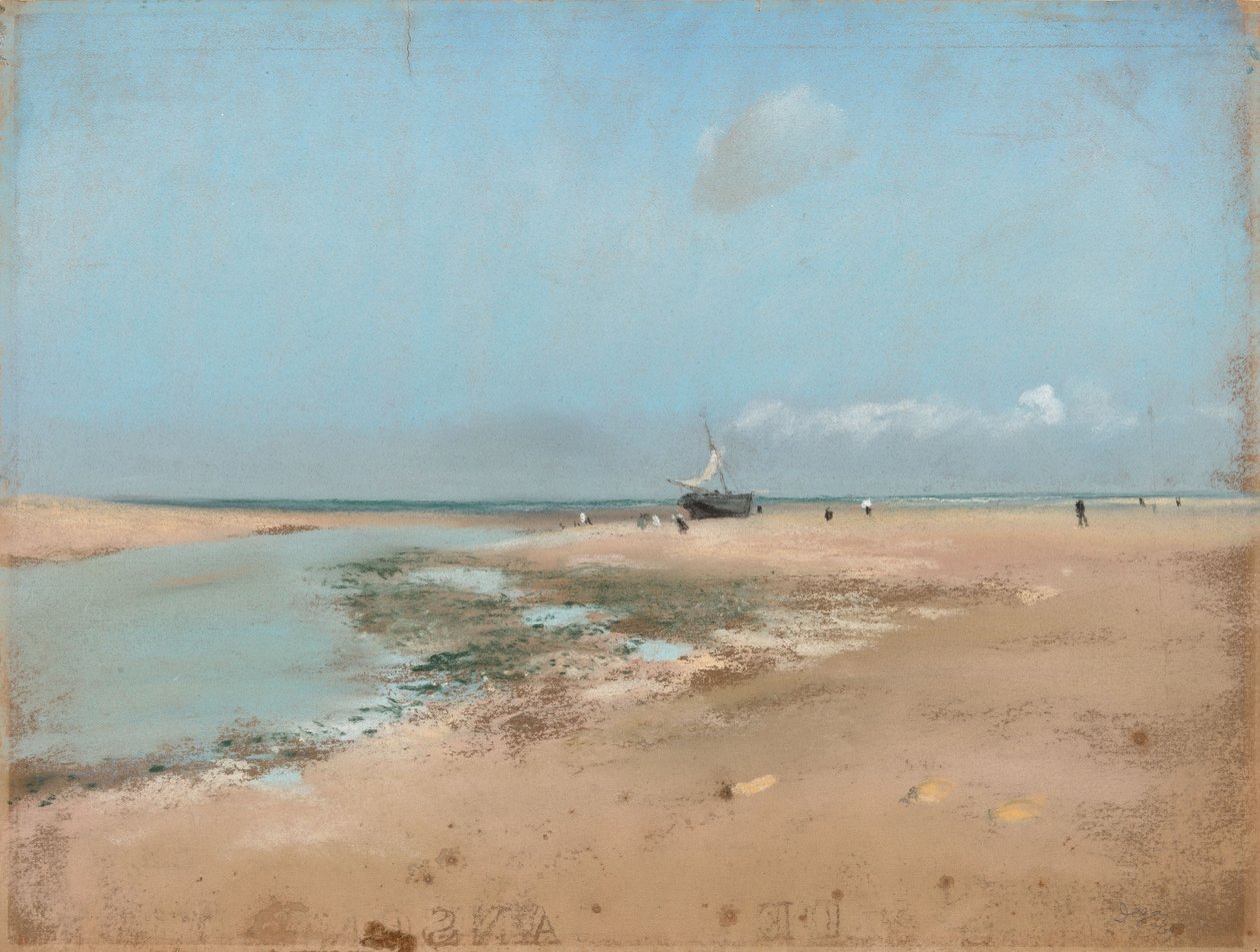 Praia na maré baixa (foz do rio) de Edgar Degas