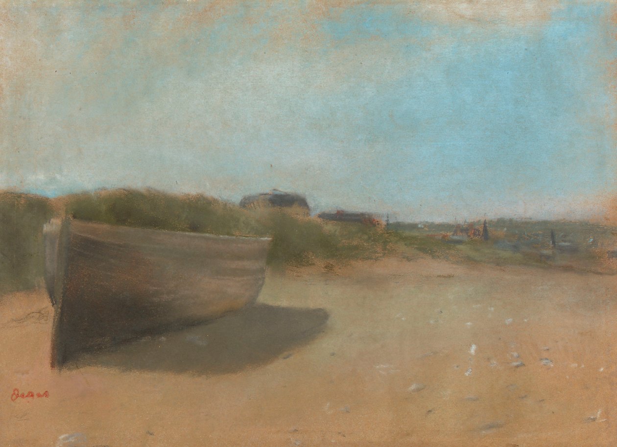 Barco na praia, c.1869 de Edgar Degas