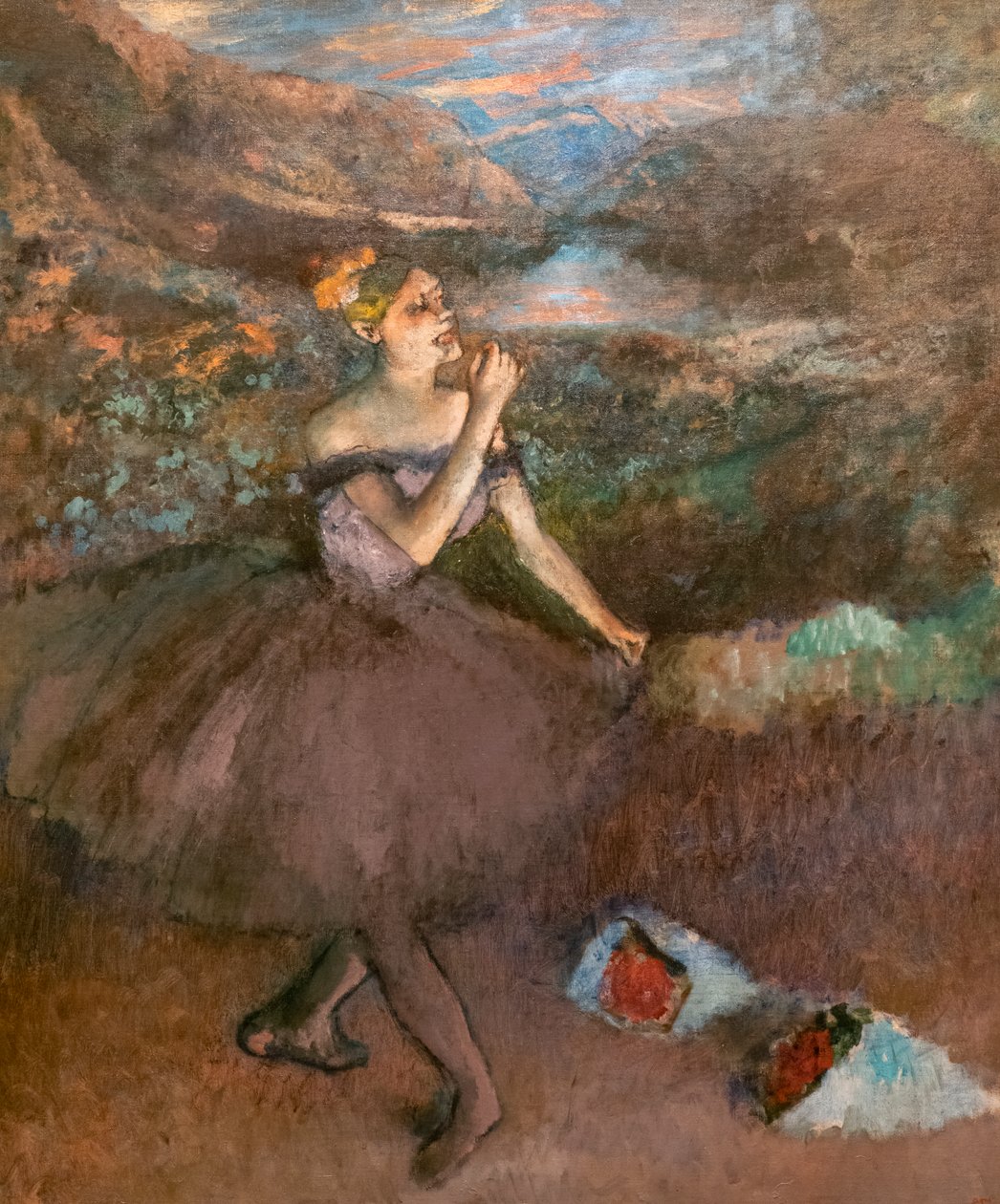 Dançarino de bouquet. Por volta de 1895-1900. Óleo sobre tela. de Edgar Degas