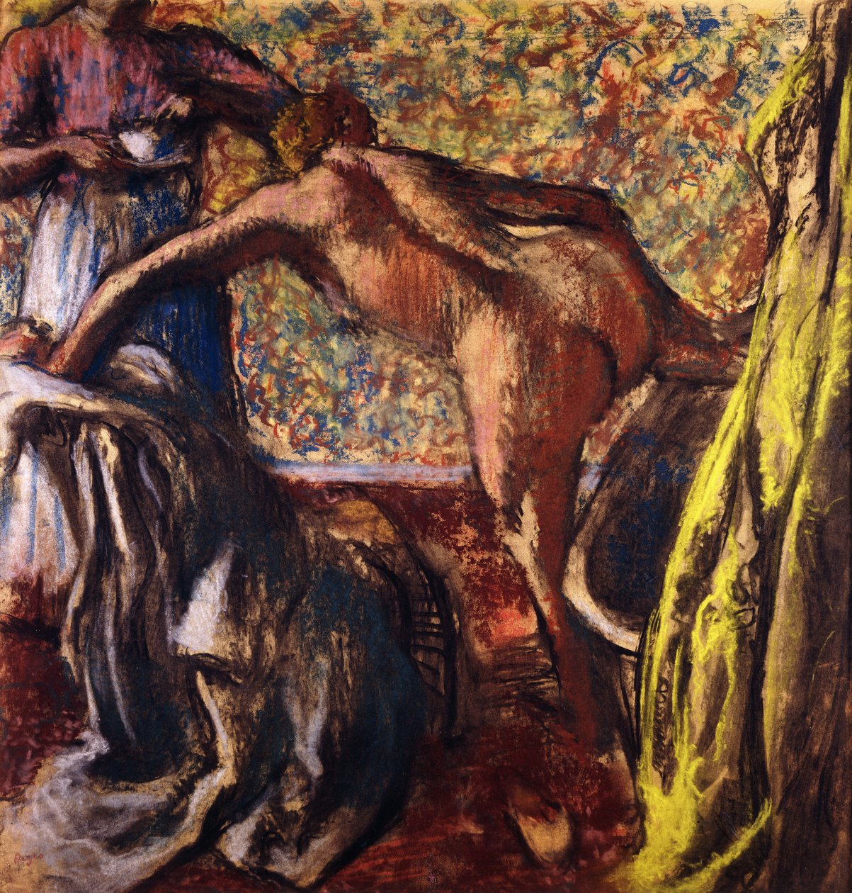 Café da manhã após o banho; Café da manhã após o banho, c.1895-98 de Edgar Degas