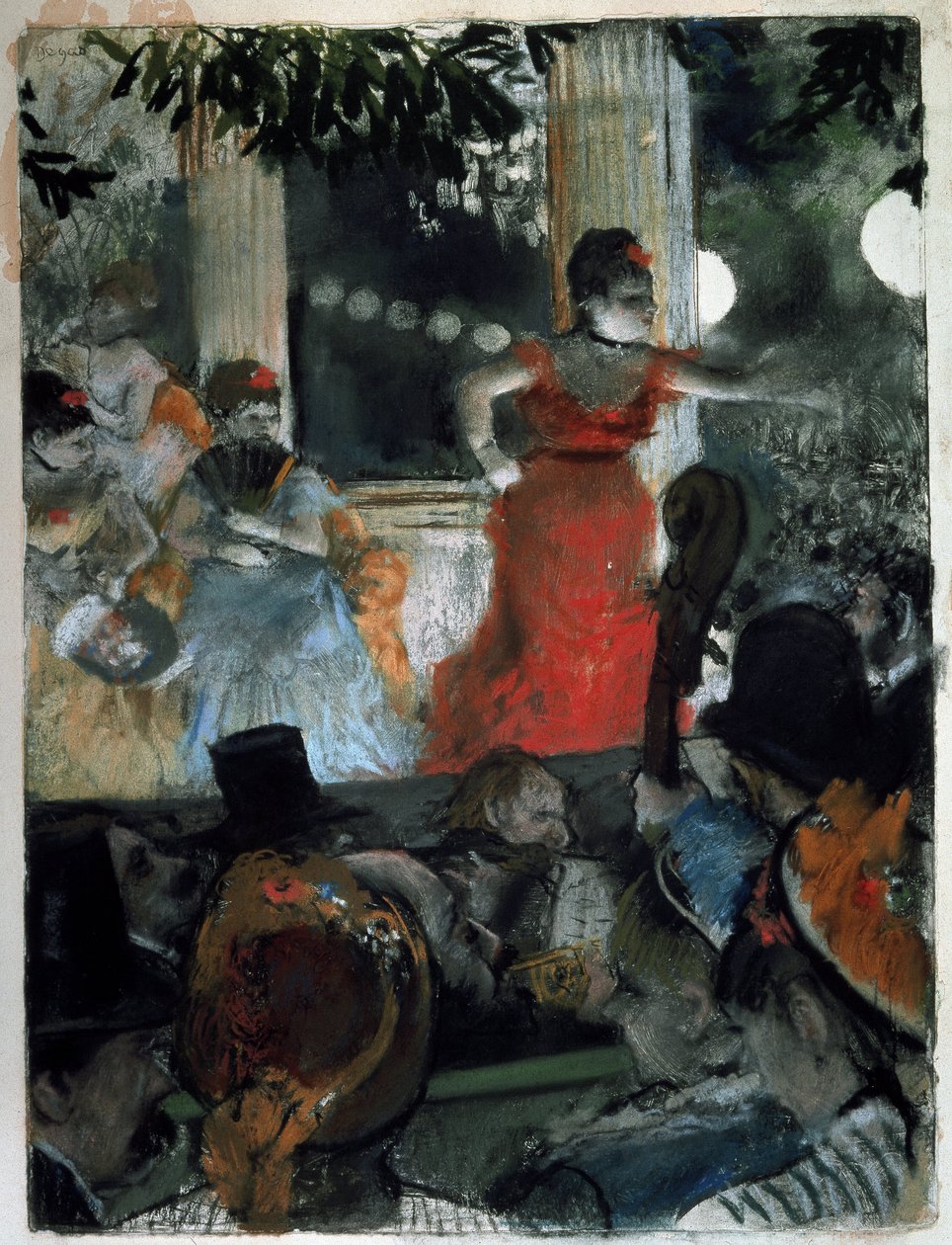 Concerto no Café Les Ambassadeurs Pintura de Edgar Degas (1834-1917) 1877 Dim 37x27 cm Lyon, Museum of Fine Arts de Edgar Degas