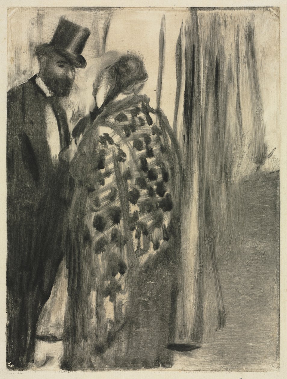 Conversa: Ludovic Halévy e Madame Cardinal (The Conversation) para "La Famille Cardinal" de Ludovic Halévy de Edgar Degas