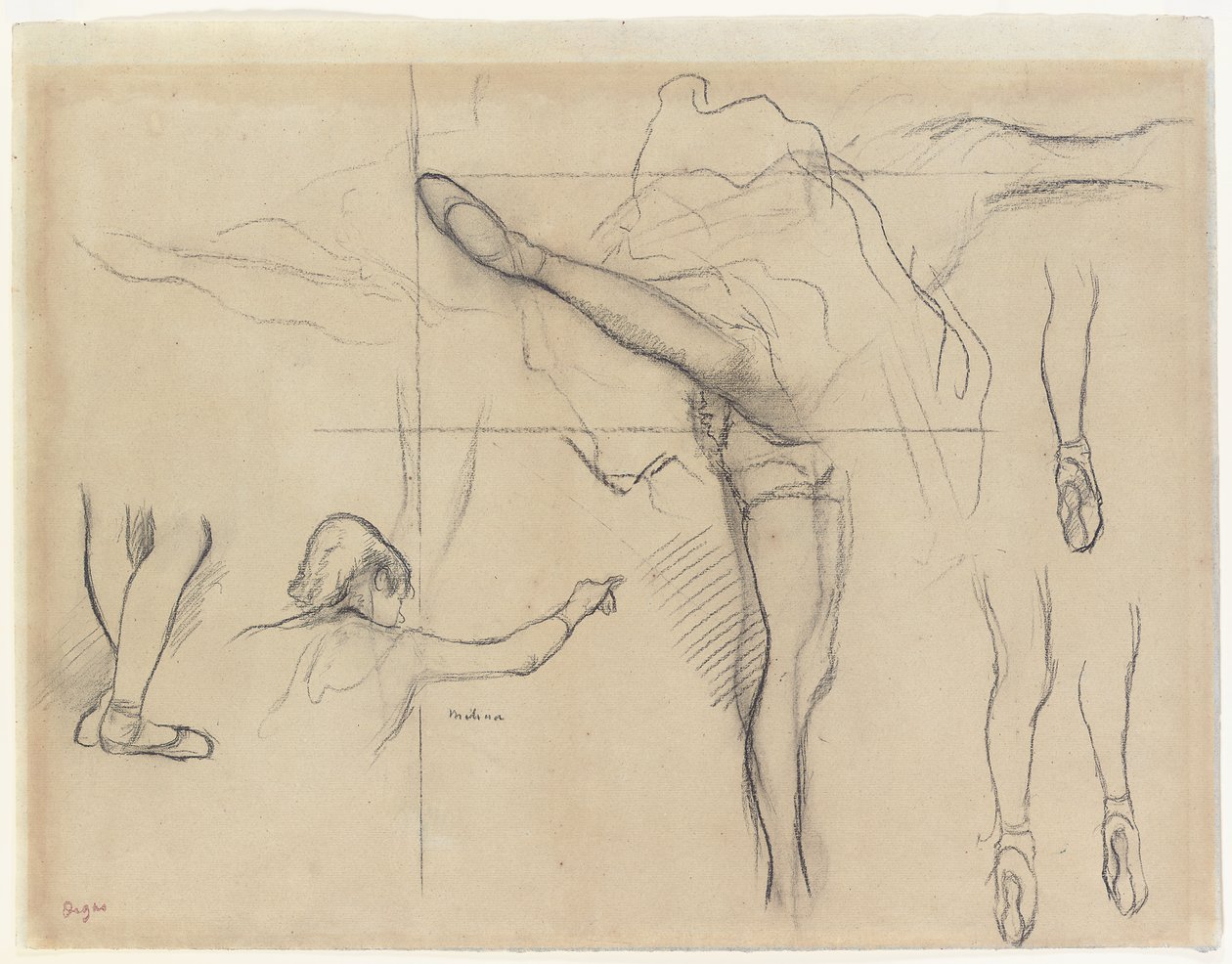 Dançarino - seis esboços de Edgar Degas