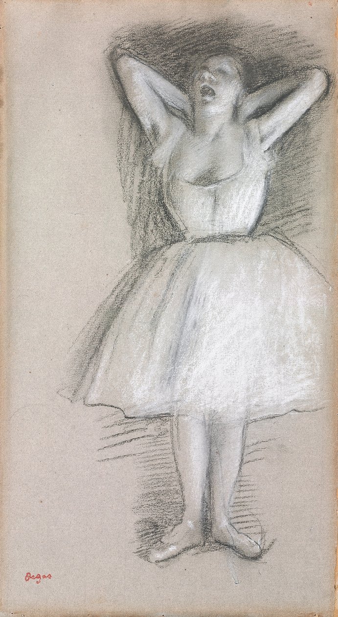 Dançarina, braços erguidos atrás da cabeça; Dançarina, braços erguidos e trazidos de volta atrás da cabeça, de Edgar Degas