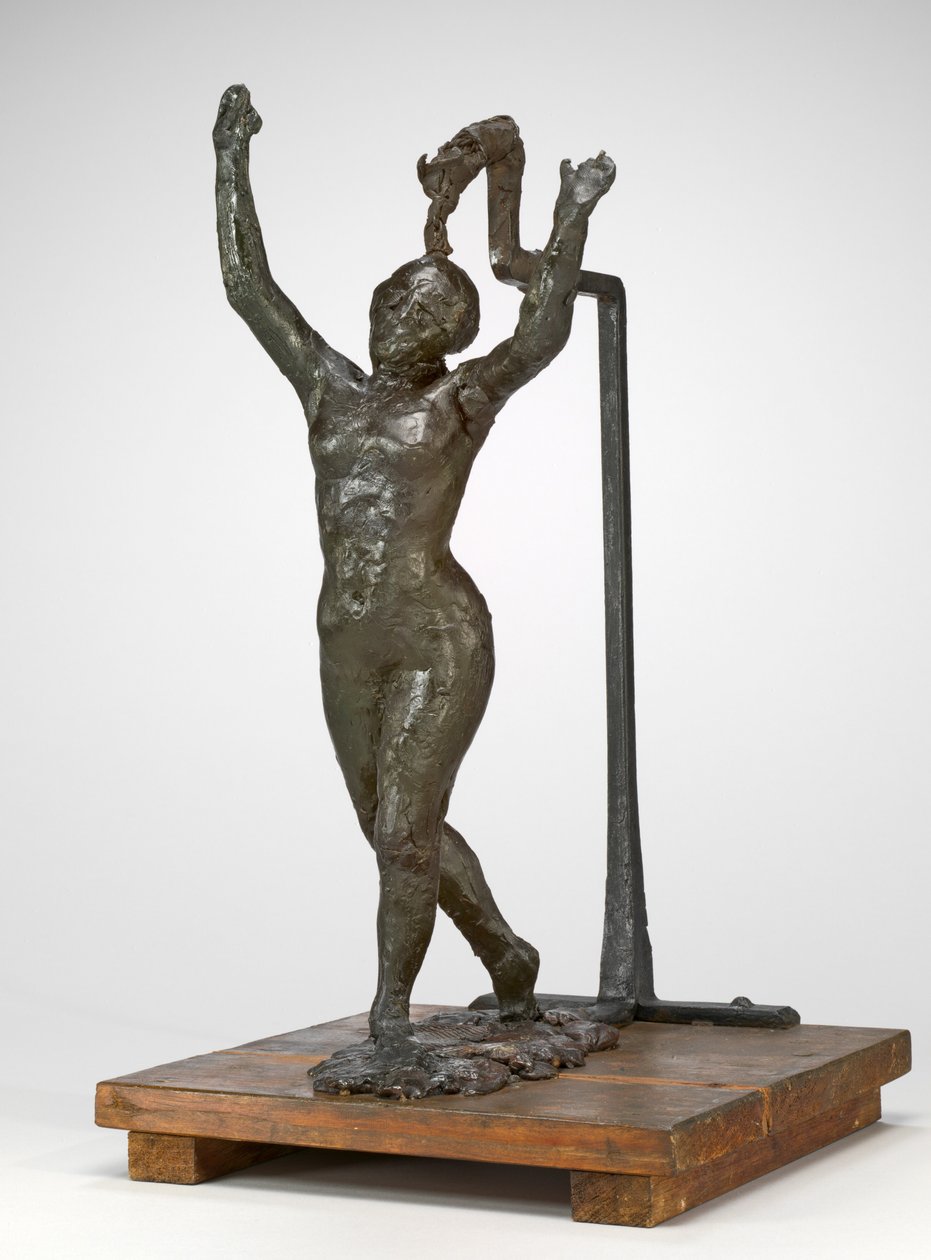 Bailarina a avançar, com os braços levantados de Edgar Degas