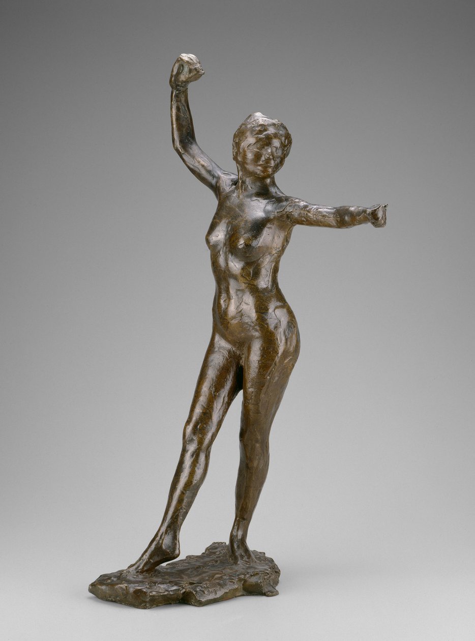 Bailarina pronta para dançar, pé direito à frente de Edgar Degas