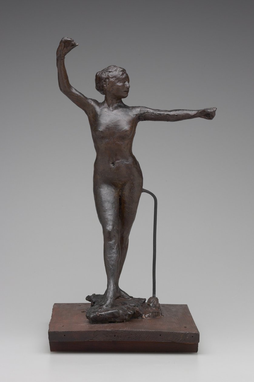 Dançarina Pronta para Dançar com o Pé Direito à Frente, 1882-95 (cera e mídia mista) de Edgar Degas