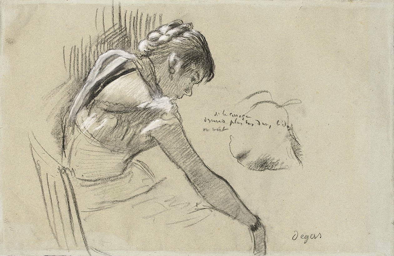 Dançarina em repouso; Dançarina em repouso, 1879 de Edgar Degas