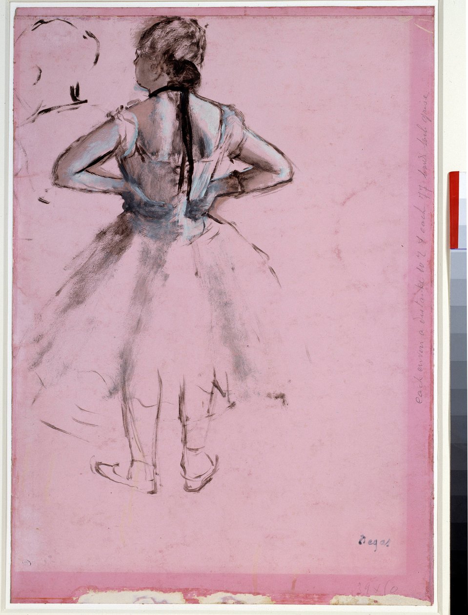 Dancer from back, hands on hips Essence on pink paper de Edgar Degas (1834-1917) 1873 Dim. 0,39 x 0,27 cm Paris, Musee du Louvre de Edgar Degas