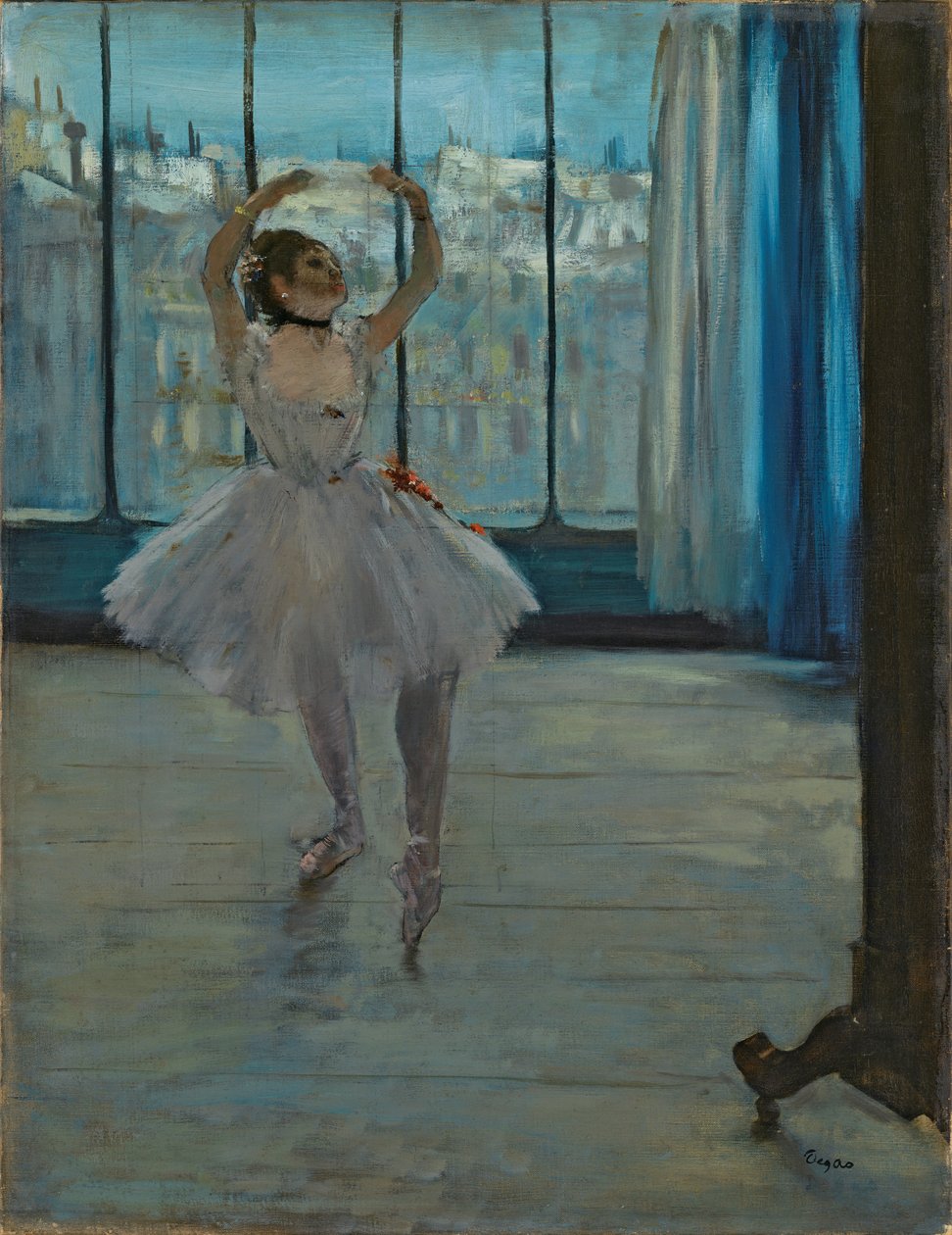 Bailarina a posar para um fotógrafo (Bailarina em frente à janela) de Edgar Degas