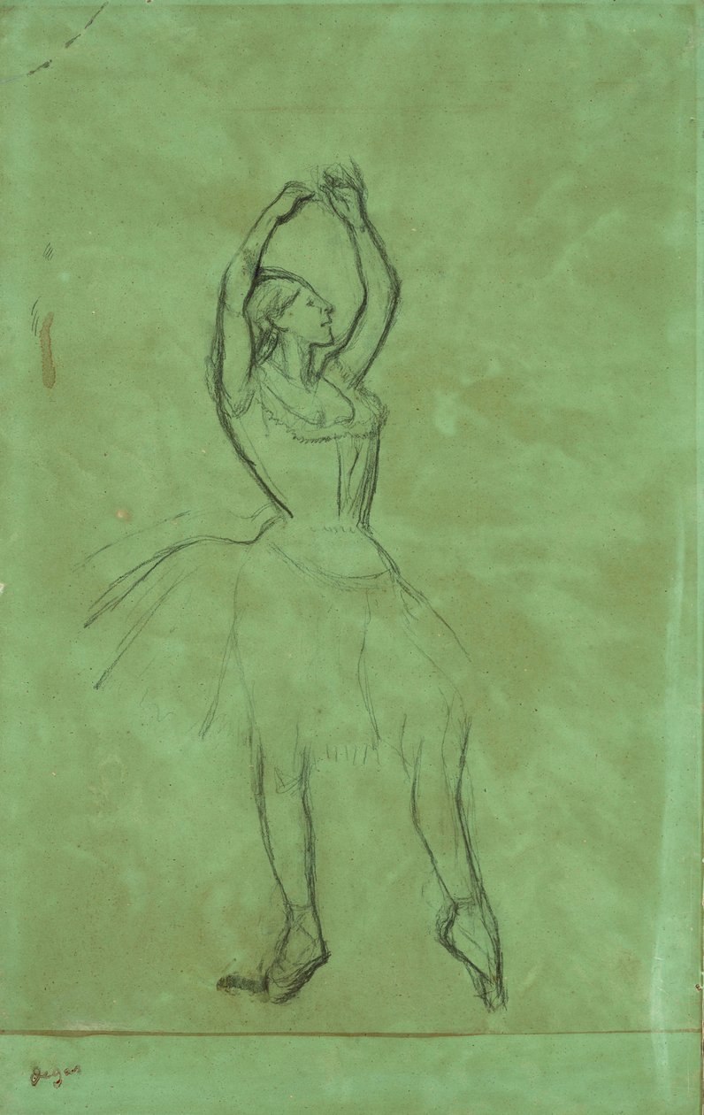 Dançarino com braços erguidos de Edgar Degas