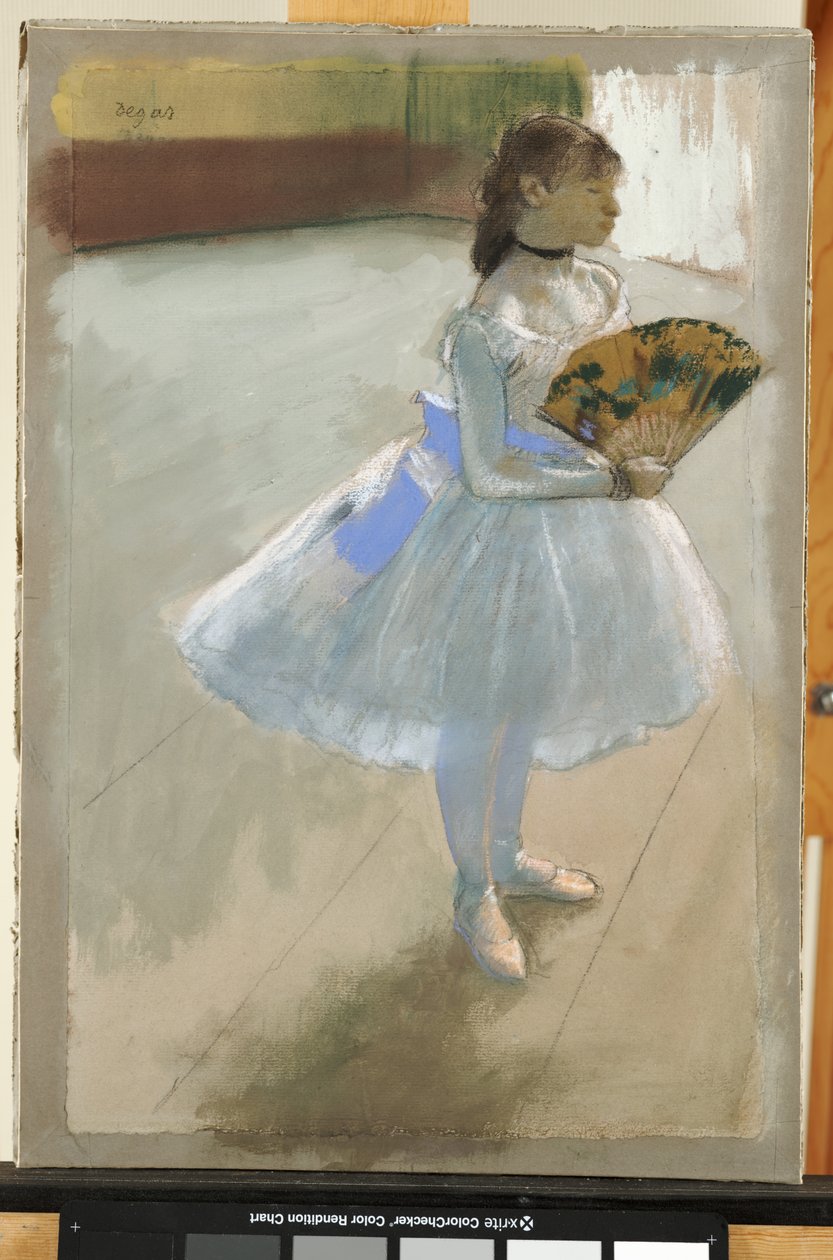 Bailarina com ventilador, c.1879 (pastel sobre papel) de Edgar Degas