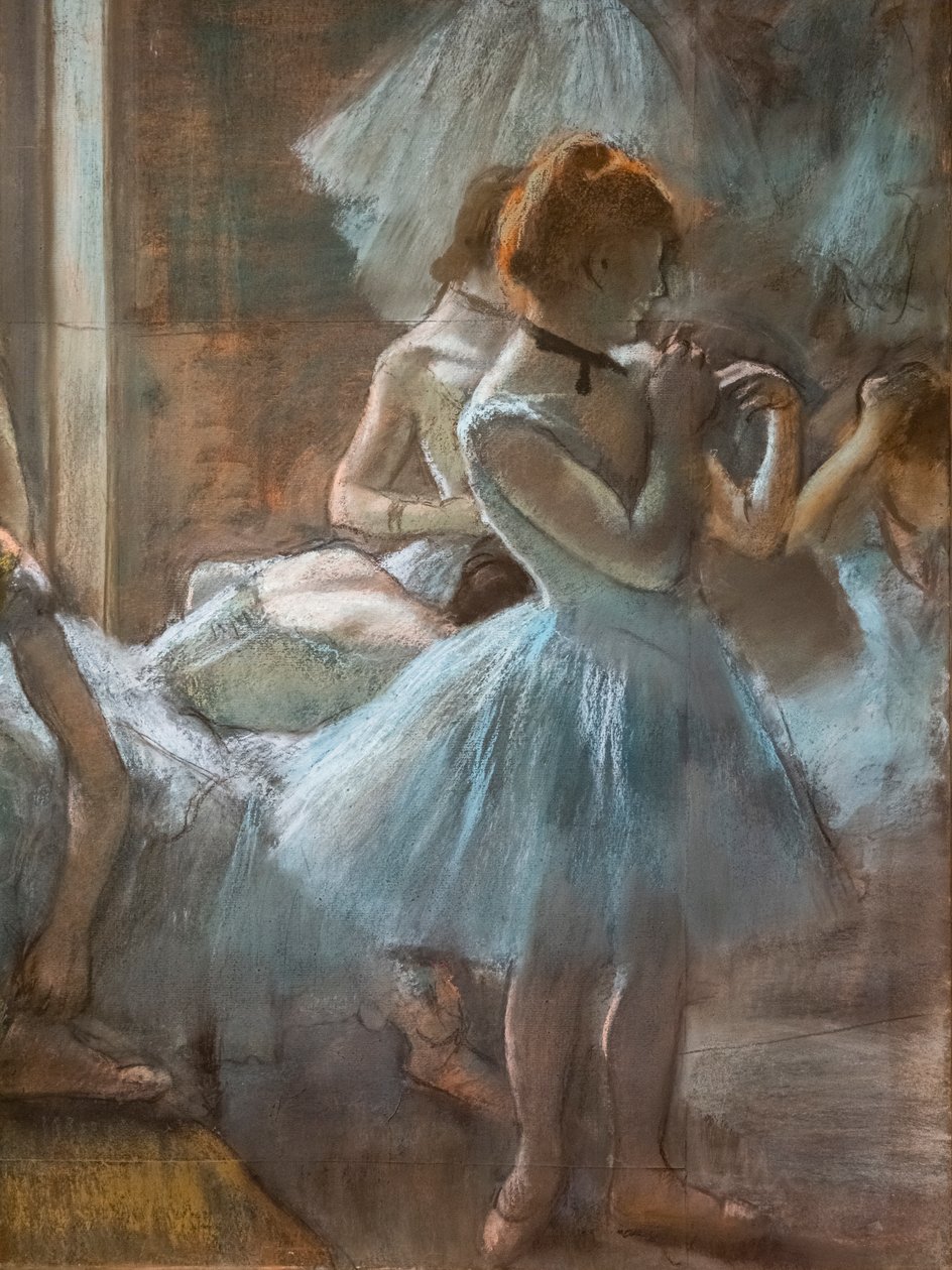 Bailarinos (detalhe). 1884-1885. Pastel sobre papel. de Edgar Degas