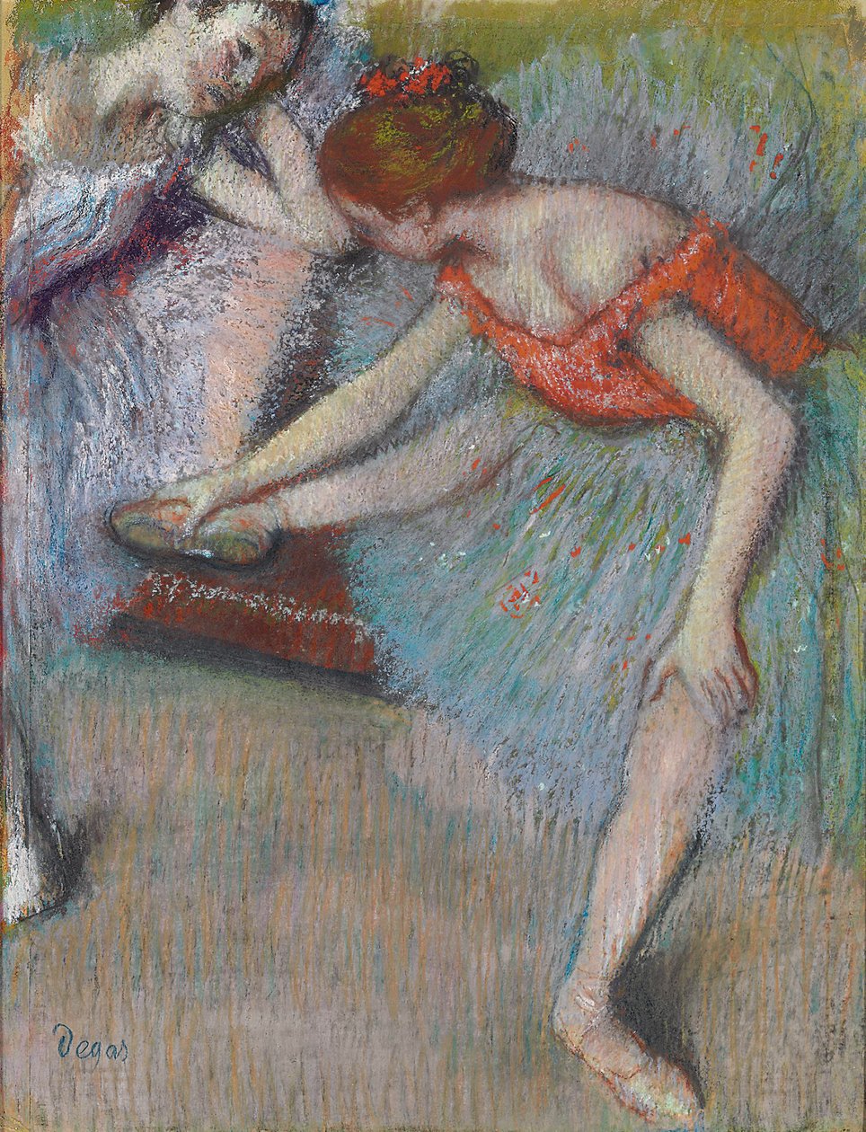 Dançarinos; Dançarinos, c.1896 de Edgar Degas