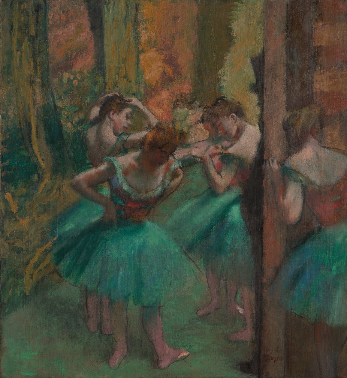 Dançarinos, rosa e verde, ca. 1890 de Edgar Degas