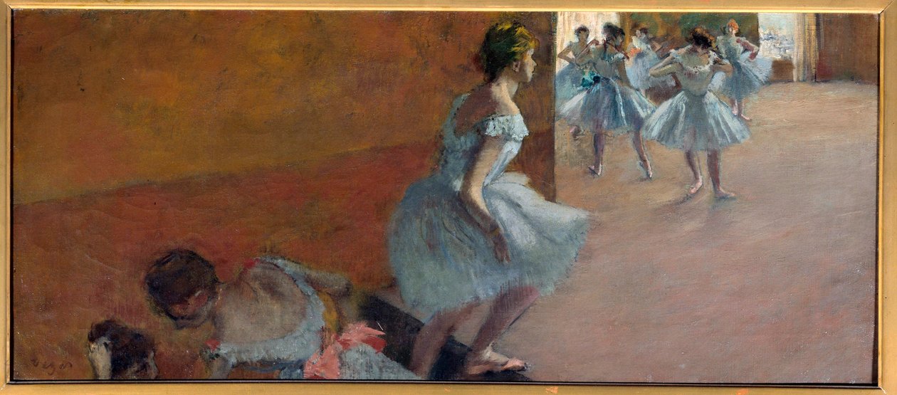 Dançarinos subindo as escadas Pintura por Edgar Degas (1834-1917) de Edgar Degas