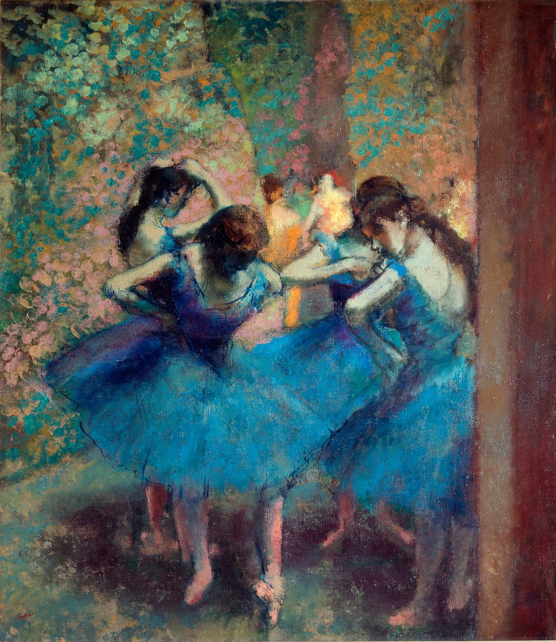 Bailarinas de azul, c.1890 (óleo sobre tela) de Edgar Degas