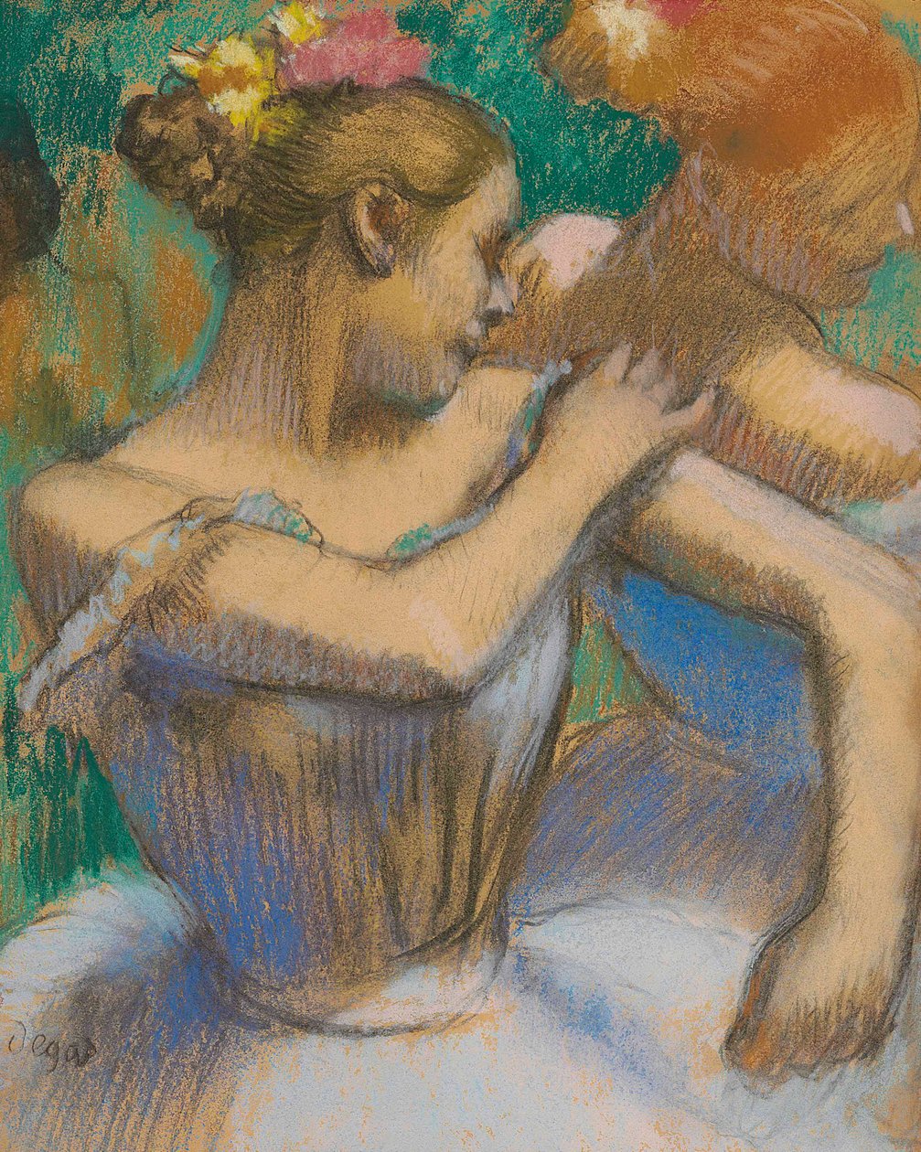 Bailarina a ajustar as ombreiras de Edgar Degas