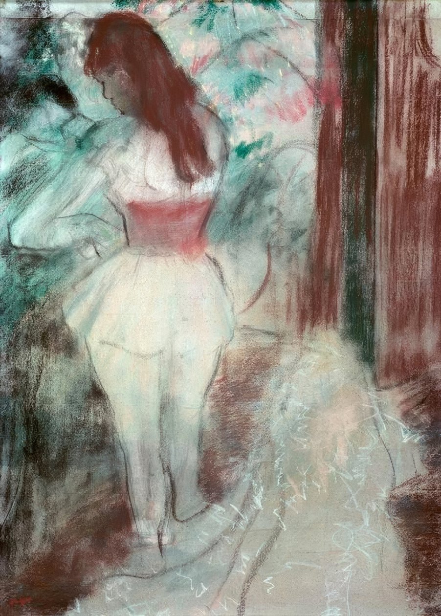 Dançarina se vestindo de Edgar Degas