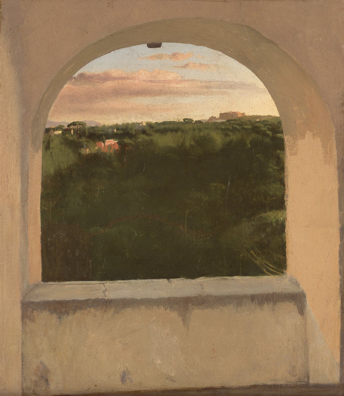 Degas - Paisagem italiana vista através de uma claraboia, cerca de 1856-59, L 48 de Edgar Degas