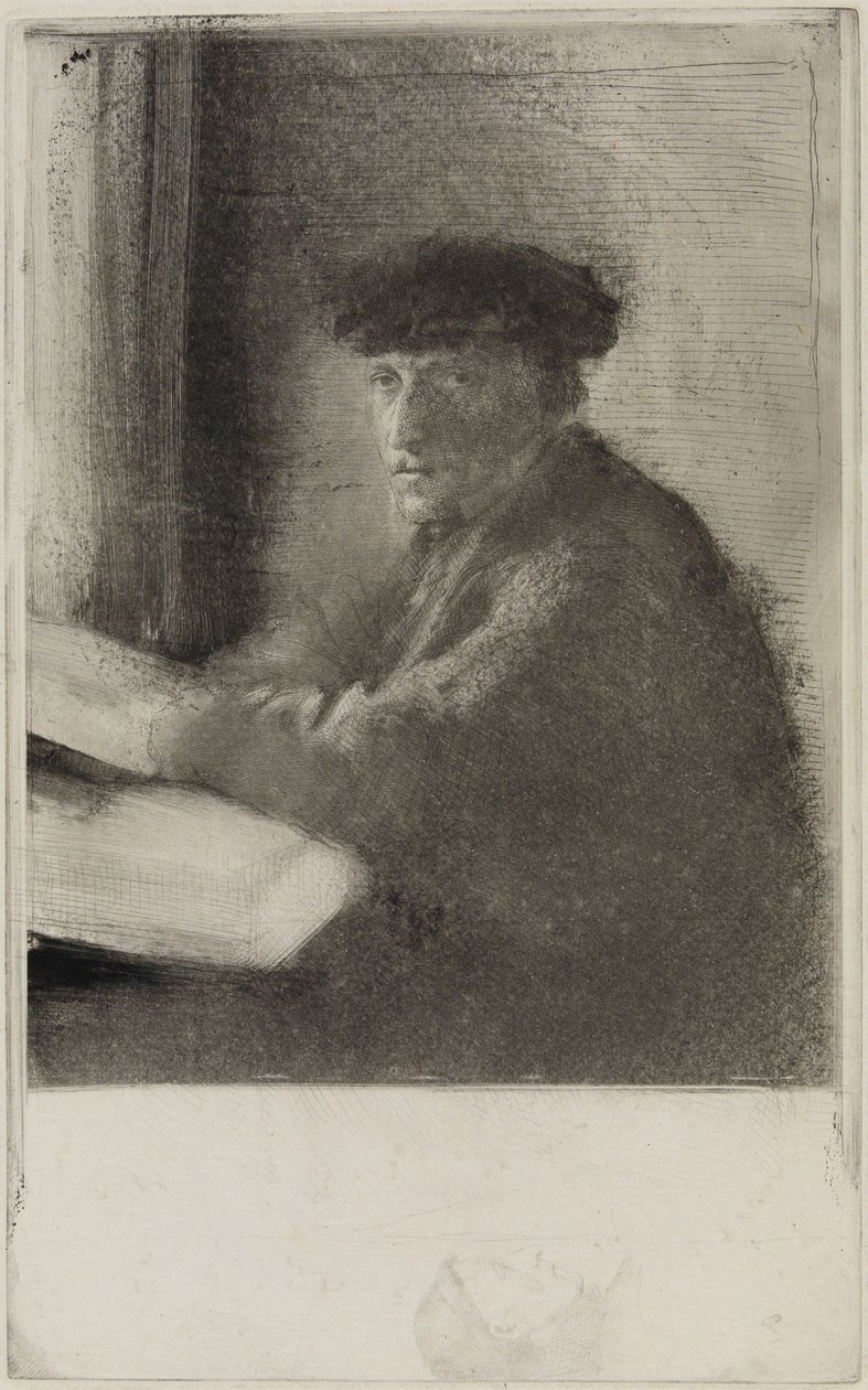 O gravador Joseph Tourny, em meia figura de Edgar Degas