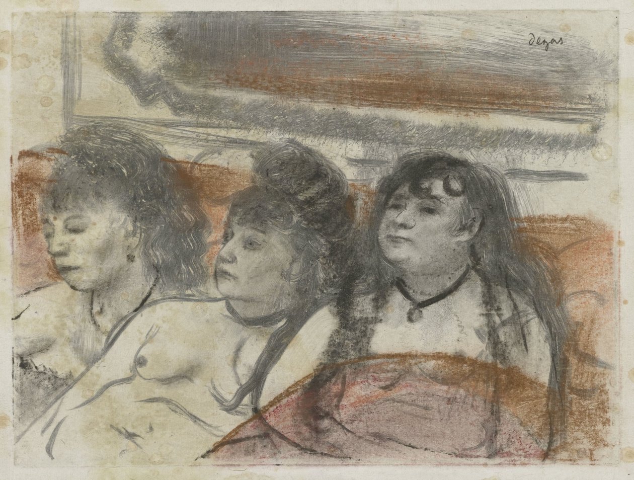 Três mulheres em um bordel Trois filles asses de Edgar Degas