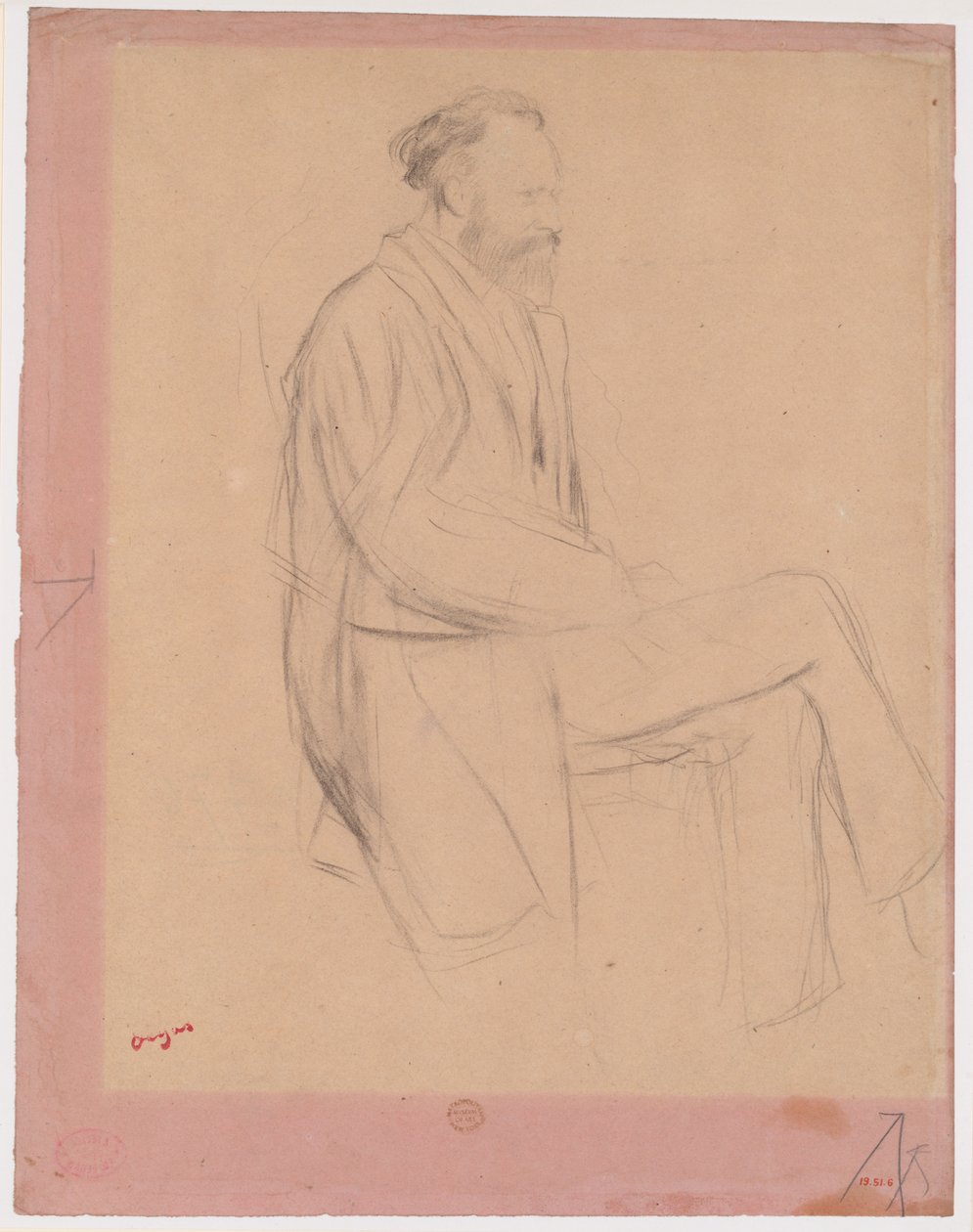 Édouard Manet, Sentado, Perfil à Direita de Edgar Degas