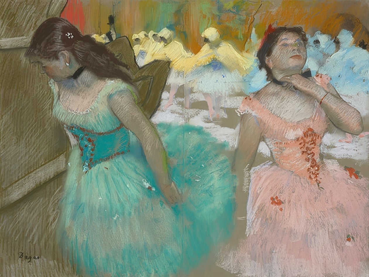 Entrada dos dançarinos mascarados. Por volta de 1879 de Edgar Degas