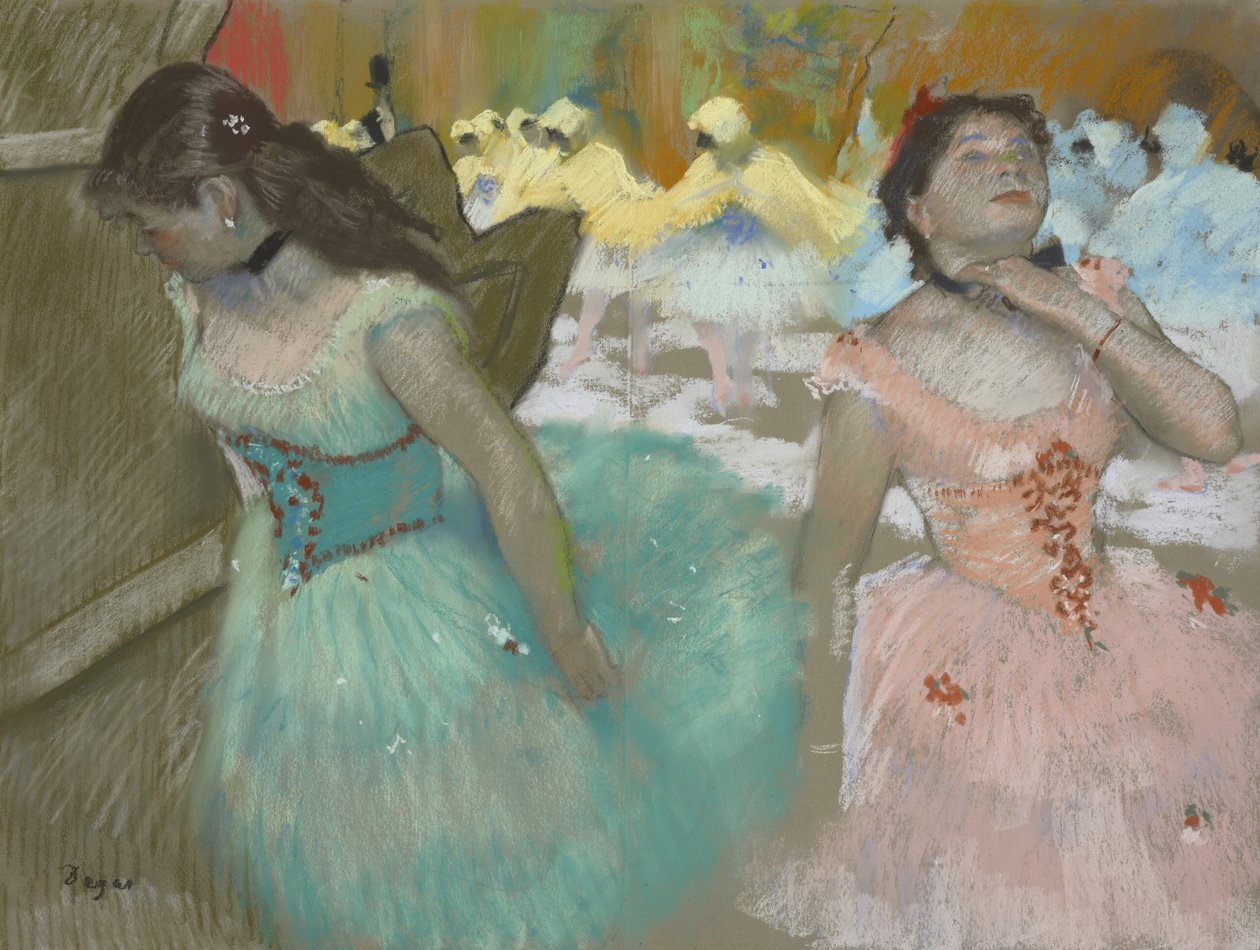 Entrada dos dançarinos mascarados, c.1879 de Edgar Degas