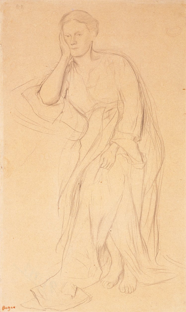 Eugenie Fiocre, estudo para Mlle Fiocre no balé The Source, c.1867 de Edgar Degas