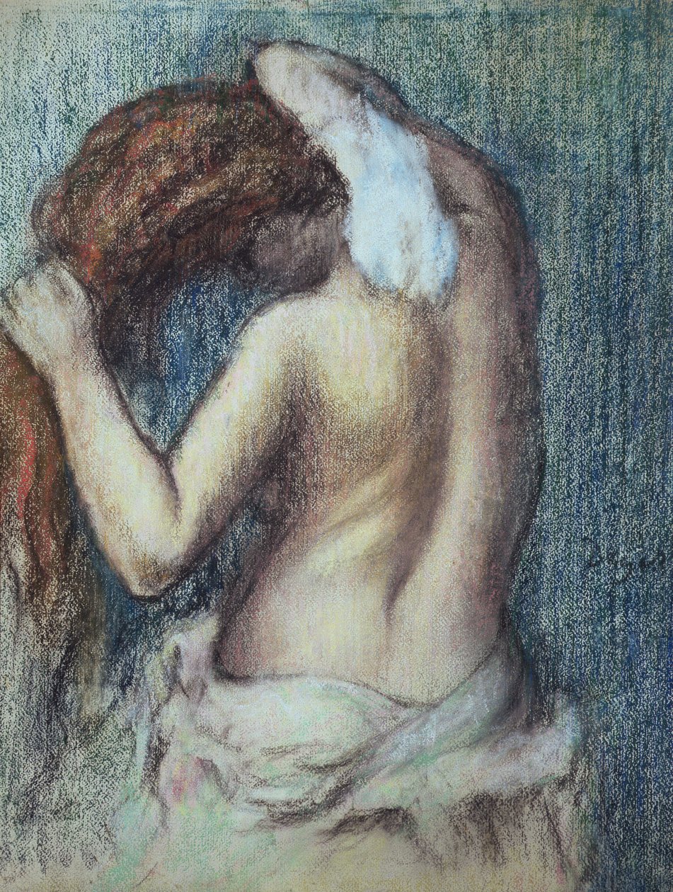 Mulher na sua casa de banho, c.1895 (pastel sobre papel) de Edgar Degas